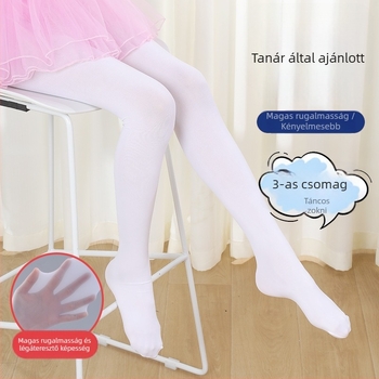 Gyerekek balett harisnyája, nylon/poliamid 83%, közepes vastagság, egyszínű minta, sík öltés 12–14 öltés/3 cm, minden évszakra