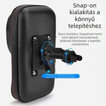 Vízálló érintőképernyős telefontáska gyorskioldó tartóval kerékpárokhoz és elektromos kerékpárokhoz (0,8 L, EVA)