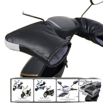 Bőr téli motorkerékpáros kesztyű háromkerekű elektromos járművekhez, szélvédő fogantyúvédő, Wave Sound, felnőttek, uniszex