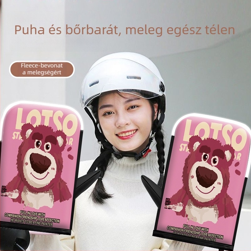 Langcheng téli szélálló kormányvédők és fleece-bélésű kesztyűk elektromos járművekhez, uniszex, vízálló