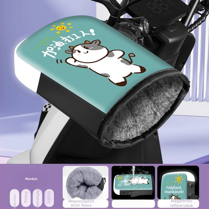 Langcheng téli szélálló kormányvédők és fleece-bélésű kesztyűk elektromos járművekhez, uniszex, vízálló