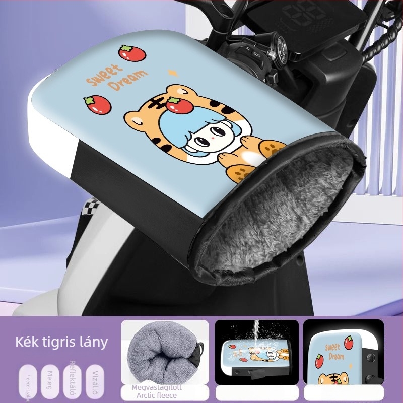 Langcheng téli szélálló kormányvédők és fleece-bélésű kesztyűk elektromos járművekhez, uniszex, vízálló