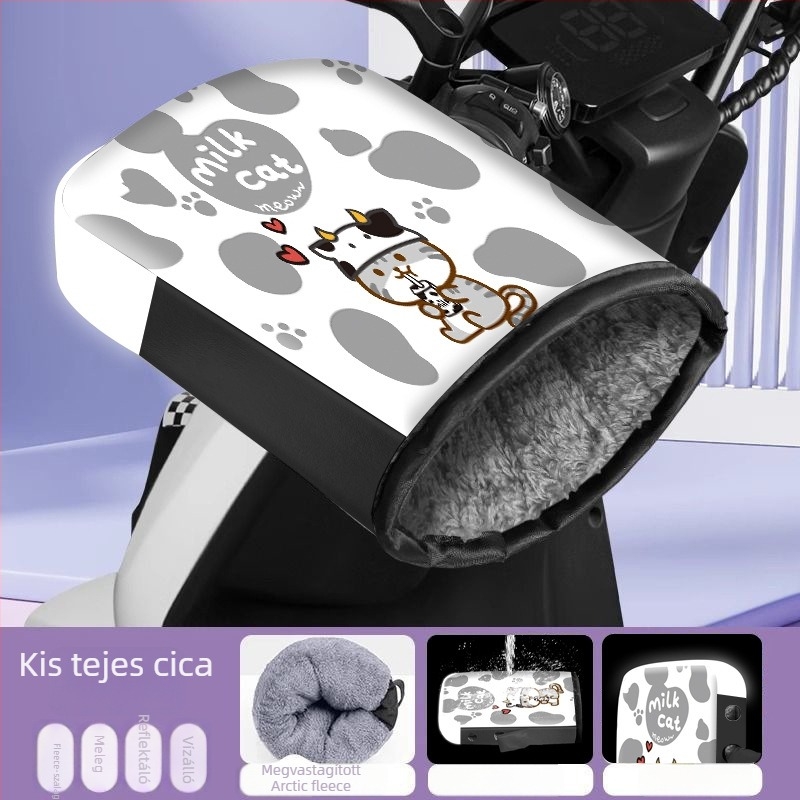 Langcheng téli szélálló kormányvédők és fleece-bélésű kesztyűk elektromos járművekhez, uniszex, vízálló