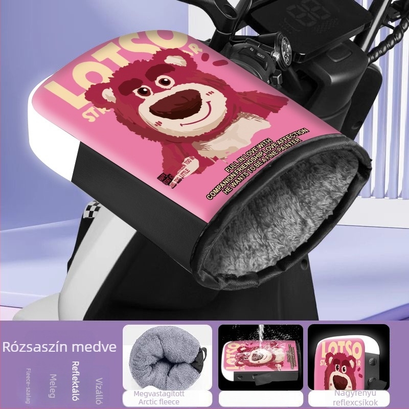 Langcheng téli szélálló kormányvédők és fleece-bélésű kesztyűk elektromos járművekhez, uniszex, vízálló