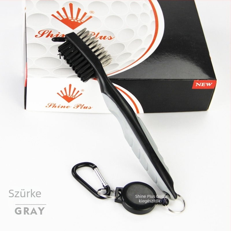 Golf labda tisztító ecset, kétoldalas nylonból készült tisztító eszköz, logó nyomtatás és testreszabhatóság, golf kiegészítők