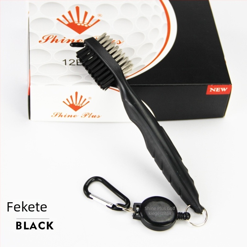 Golf labda tisztító ecset, kétoldalas nylonból készült tisztító eszköz, logó nyomtatás és testreszabhatóság, golf kiegészítők