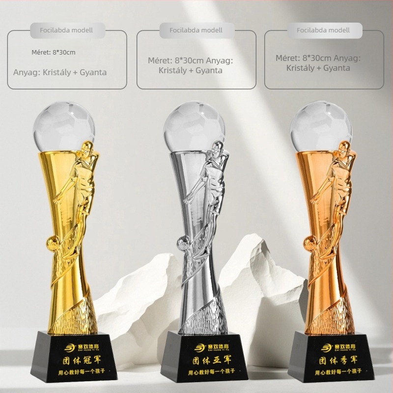 Sporttrophy – gyanta alapú díj, testreszabható logó, Shadow Crystal Fantasy Dust márka, ideális díjakhoz, céges ajándékokhoz és dekorációhoz