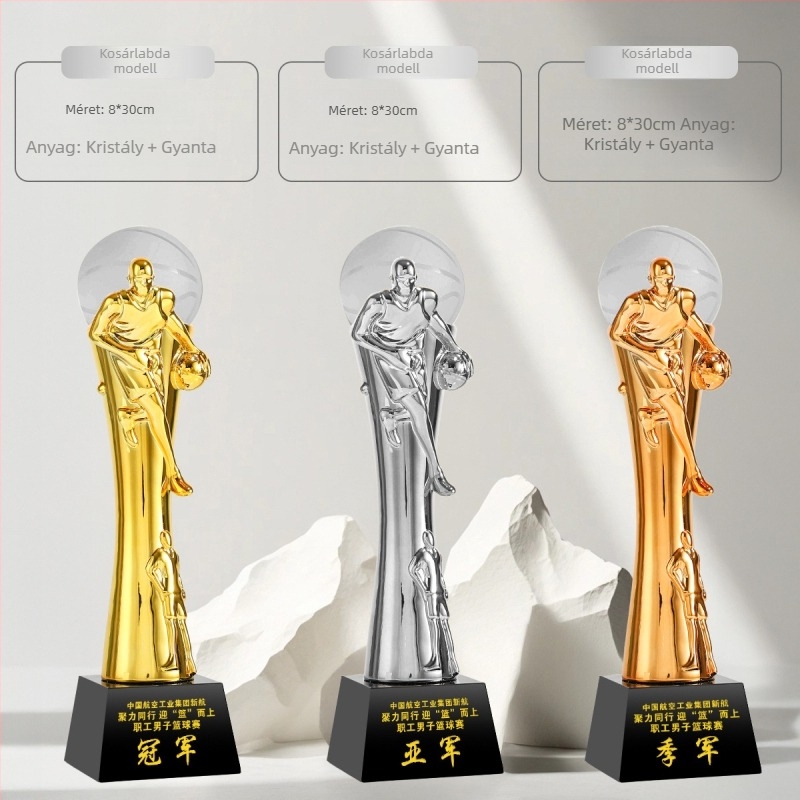 Sporttrophy – gyanta alapú díj, testreszabható logó, Shadow Crystal Fantasy Dust márka, ideális díjakhoz, céges ajándékokhoz és dekorációhoz