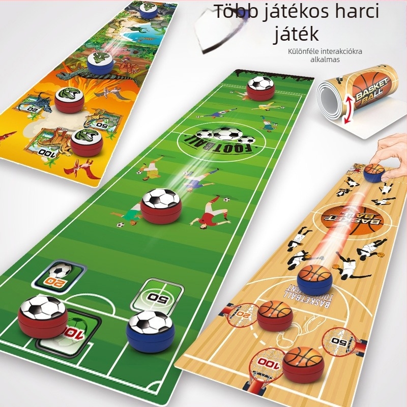 Oktatási asztali játék asztalra — foci, bowling és curling, műanyag kivitel, szülő-gyermek interakció, 4–14 éveseknek