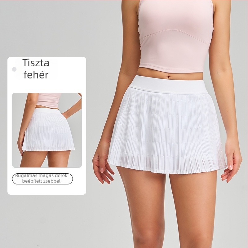 Fitnesz szoknya plisírozott dizájnnal, YOGA PARADISE, őszi 2025, anyag: 75% nylon, 25% spandex