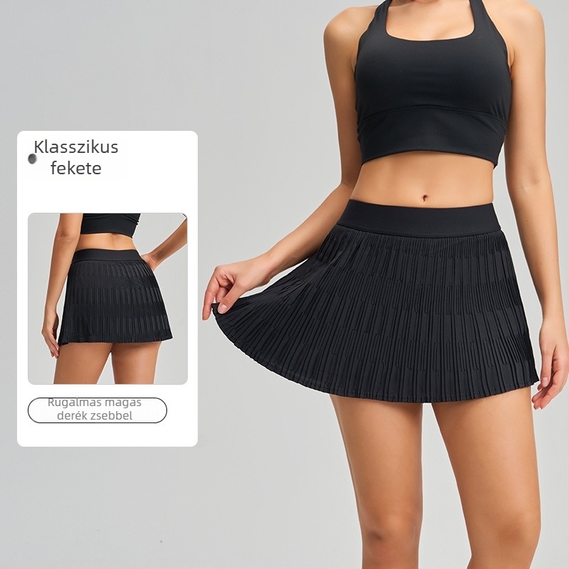 Fitnesz szoknya plisírozott dizájnnal, YOGA PARADISE, őszi 2025, anyag: 75% nylon, 25% spandex