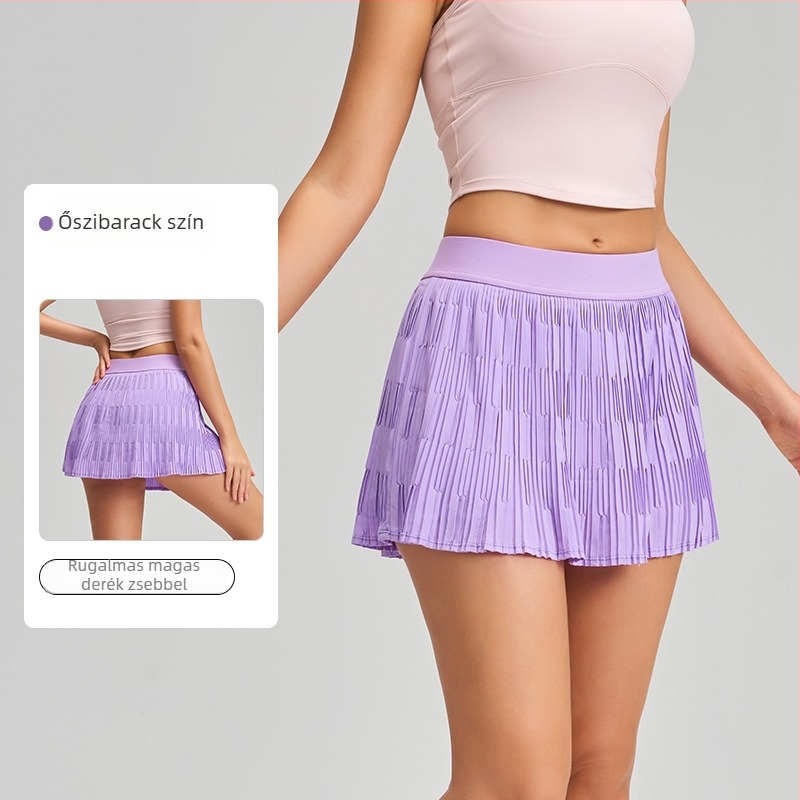 Fitnesz szoknya plisírozott dizájnnal, YOGA PARADISE, őszi 2025, anyag: 75% nylon, 25% spandex