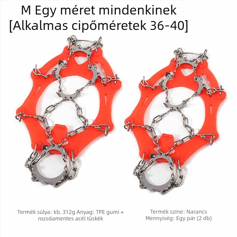 11-fogú gyerekeknek készült csúszásmentes cipővédő, rozsdamentes acélból, Mount Rock