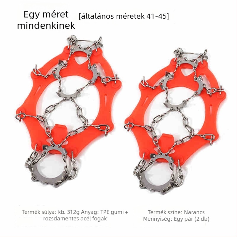 11-fogú gyerekeknek készült csúszásmentes cipővédő, rozsdamentes acélból, Mount Rock