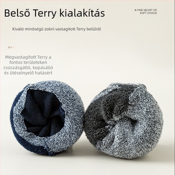 Vádliig érő sport zokni polár béléses, uniszex, téli, poliészter