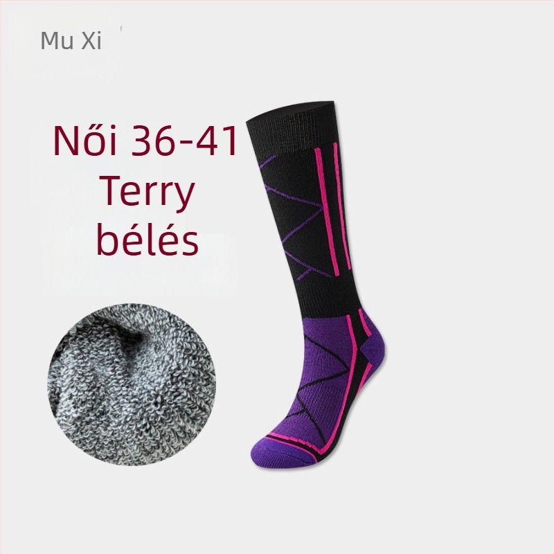 Vádliig érő sport zokni polár béléses, uniszex, téli, poliészter