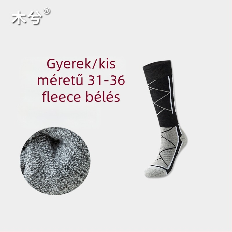 Vádliig érő sport zokni polár béléses, uniszex, téli, poliészter