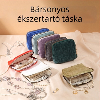 Ékszertáska, flanel anyagú, klutch alakú, modell Hd-367, márka Xinyi