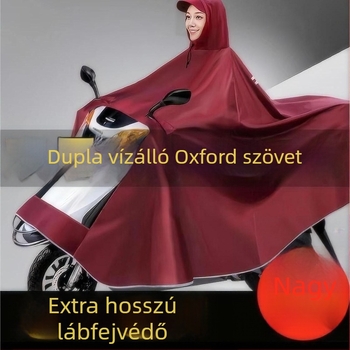 Magas minőségű Oxford anyagból készült esőponcsó elektromos kerékpárhoz és motorkerékpárhoz, felnőtteknek, egy vagy két személy részére
