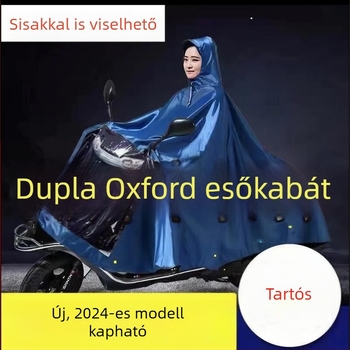 Magas minőségű Oxford anyagból készült esőponcsó elektromos kerékpárhoz és motorkerékpárhoz, felnőtteknek, egy vagy két személy részére