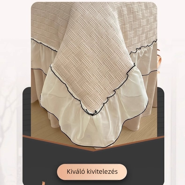 Négy részes szépségágyfedő készlet – könnyed luxus, egyszínű, 0,9 m ágyhoz, brokát pamut