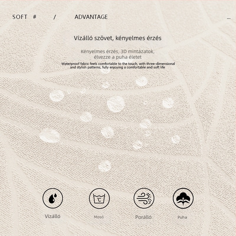 Székfedél – poliészter, vízálló, csúszásmentes, porálló, téglalap alakú, modern minimalista stílus