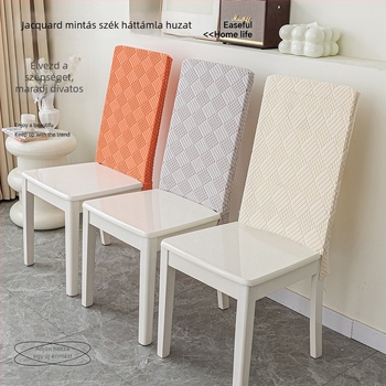 Jacquard kockás huzat szett a szék hátához és ülőrészehez, nordic stílus, csúszásmentes