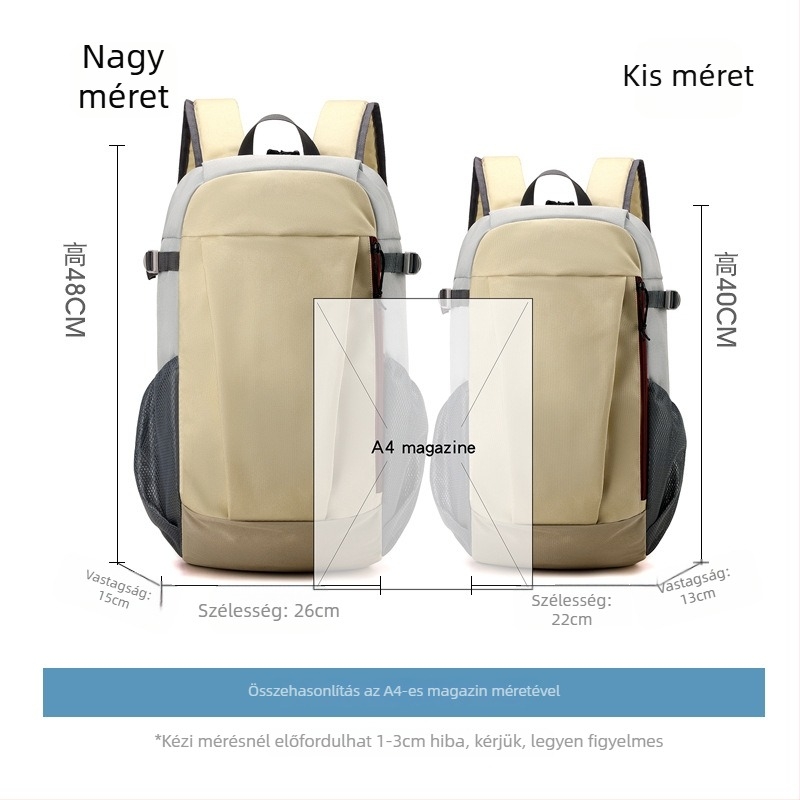 Uniszex nylon sport hátizsák hegymászáshoz, túrázáshoz és lovagláshoz — egyszínű minta, poliészter bélés, légrugós hordozórendszer
