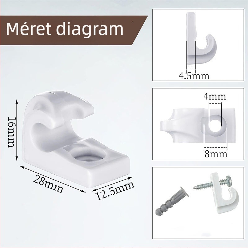 ABS anyagú csavaros kampó fényláncokhoz és függő növénykosarakhoz; egy darab, modern minimalist stílus, teherbírás 2 kg