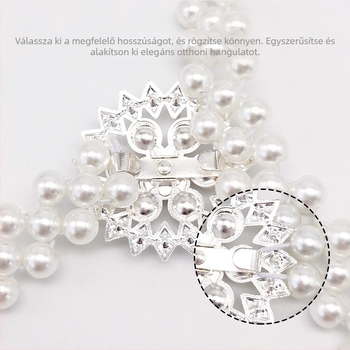 Gyöngy- és gyémántdíszítésű, fúrás nélkül rögzíthető rugós függönyklipsz, modern minimalista stílus