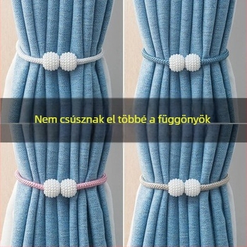 Pár függönykapcs mágneses zárral, textil anyagú, dekoratív gyöngyös mágneszár, modern minimalista stílus, testreszabható