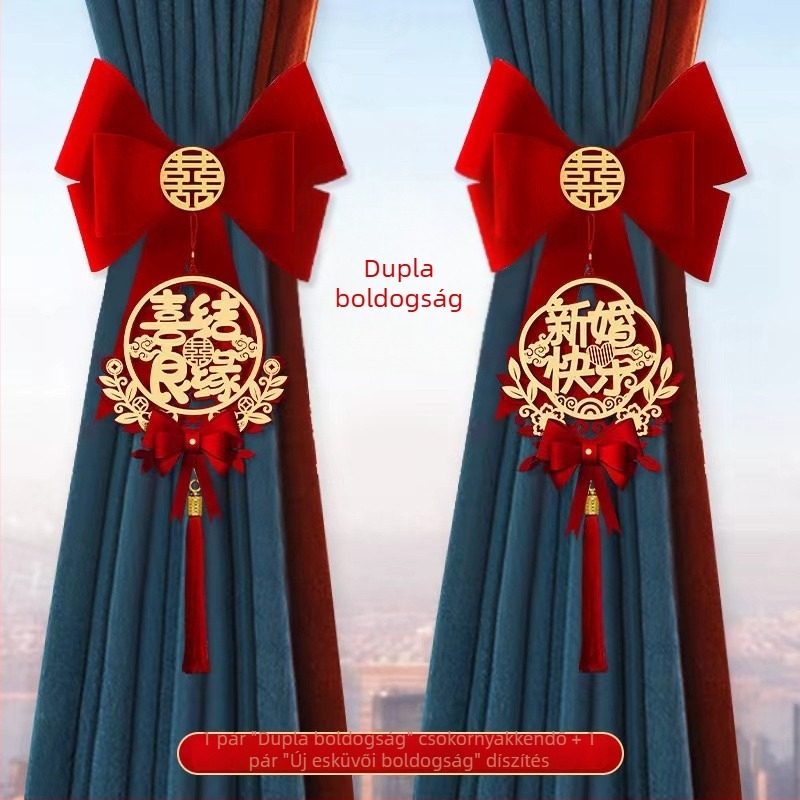 Esküvői függöny-girlanda – nem szövött anyag, Snow Top márka, boldog szavak, import nélkül