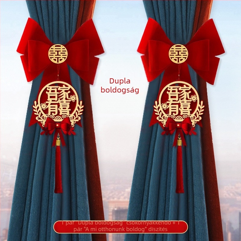 Esküvői függöny-girlanda – nem szövött anyag, Snow Top márka, boldog szavak, import nélkül