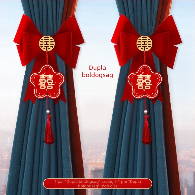 Esküvői függöny-girlanda – nem szövött anyag, Snow Top márka, boldog szavak, import nélkül