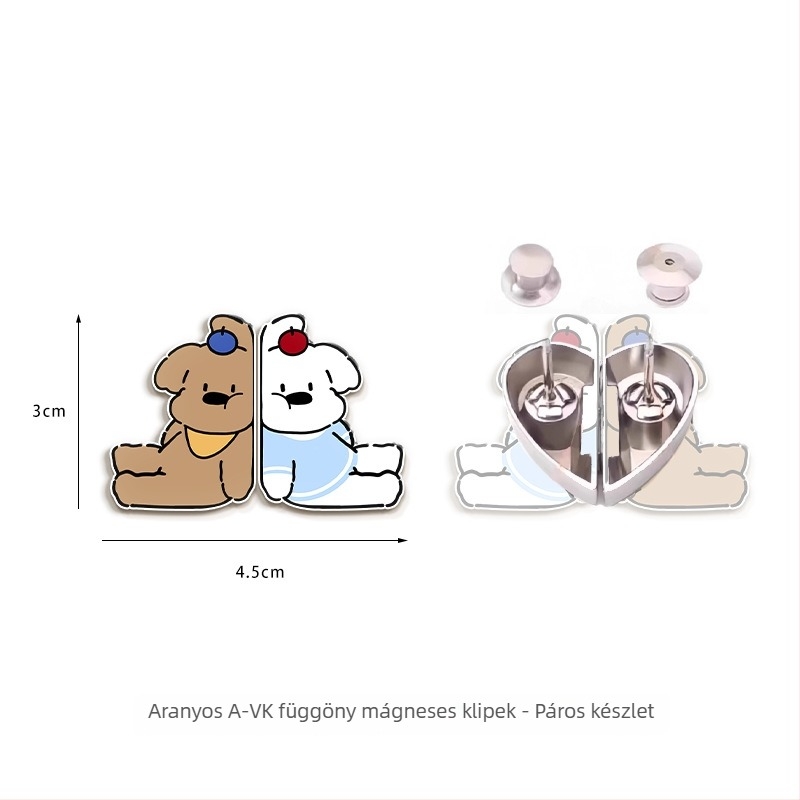 Rajzfilmszerű kutyus mágneses függönyklipsz, akril anyag, testreszabható, karikatúra stílus