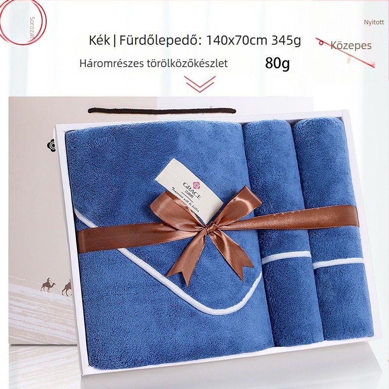 Grace/Jielia három darabos törölköző készlet díszdobozban logó hímzéssel