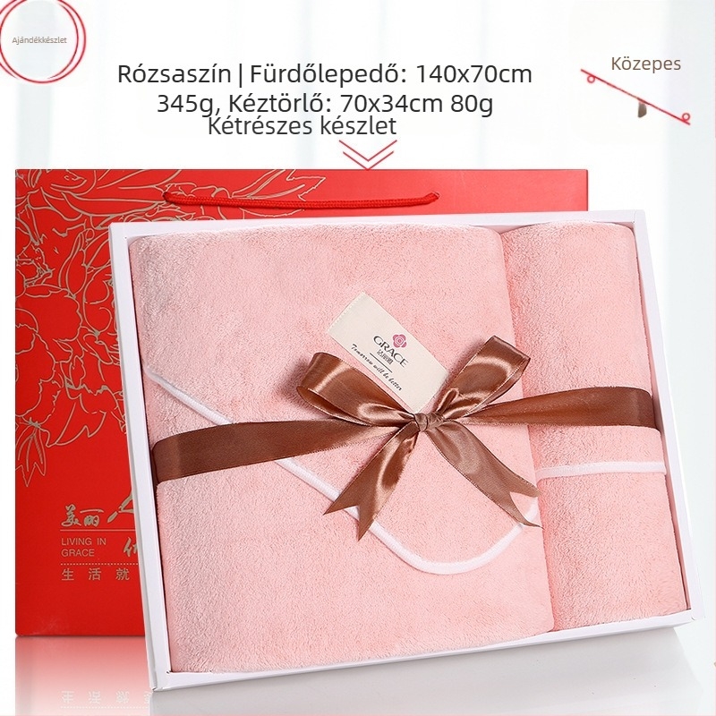 Grace/Jielia három darabos törölköző készlet díszdobozban logó hímzéssel