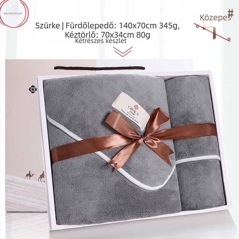 Grace/Jielia három darabos törölköző készlet díszdobozban logó hímzéssel