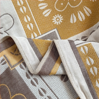 Fürdőlepedő 100% pamut jacquard szövésű, bojtokkal, 400–500 g, multifunkcionális vállfedő takaró