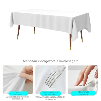 Asztalterítő PEVA, téglalap alakú, 137x274 cm, egyszínű minta, európai minimalista stílus