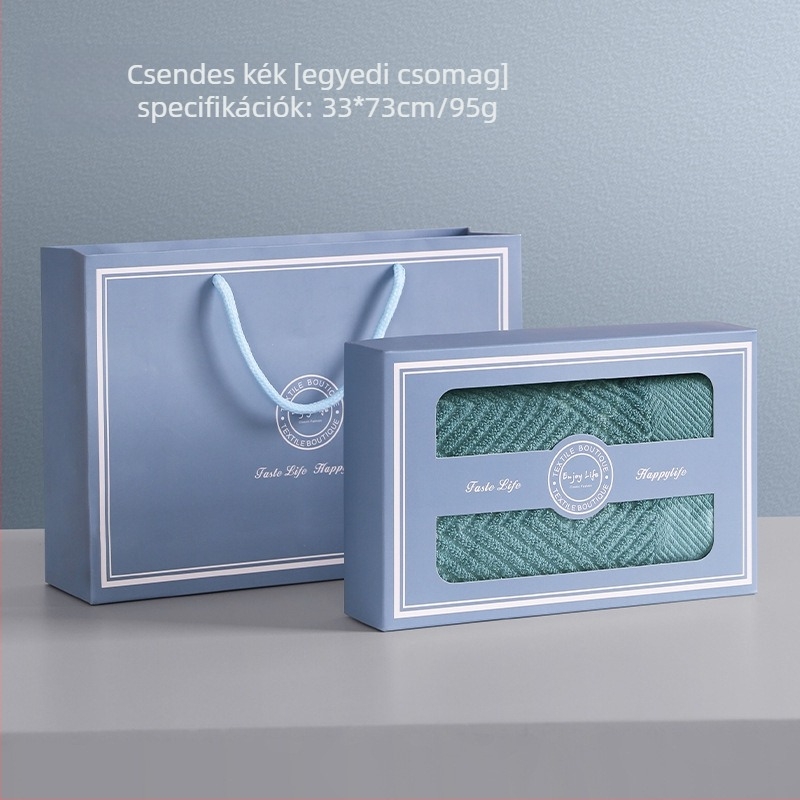 Drizzle Törölköző Ajándékdoboza Készlet — Pamut Jacquard, Nedvszívó, 60s Szál, Sima Szövés, 50–80 g