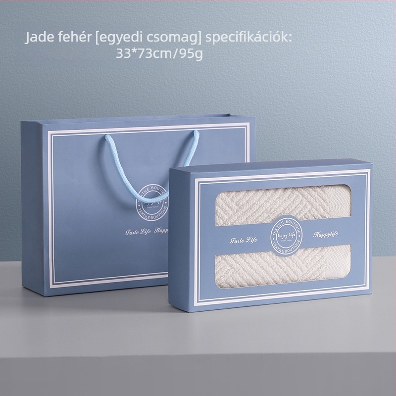 Drizzle Törölköző Ajándékdoboza Készlet — Pamut Jacquard, Nedvszívó, 60s Szál, Sima Szövés, 50–80 g