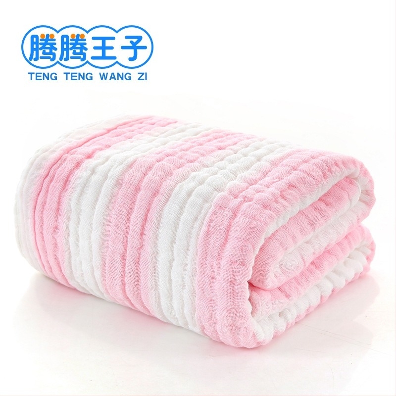 Hatrétegű pamut géz gyerek fürdőlepedő, 0–13 éveseknek, plisírozott, puha és nedvszívó, nyomtatott, több mint 500 g