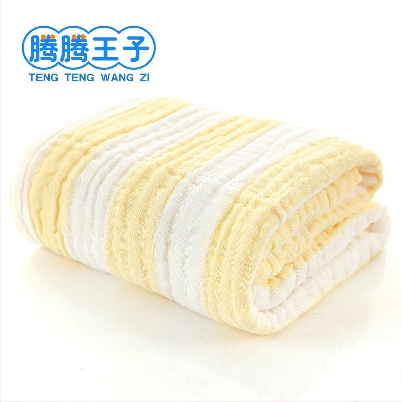 Hatrétegű pamut géz gyerek fürdőlepedő, 0–13 éveseknek, plisírozott, puha és nedvszívó, nyomtatott, több mint 500 g