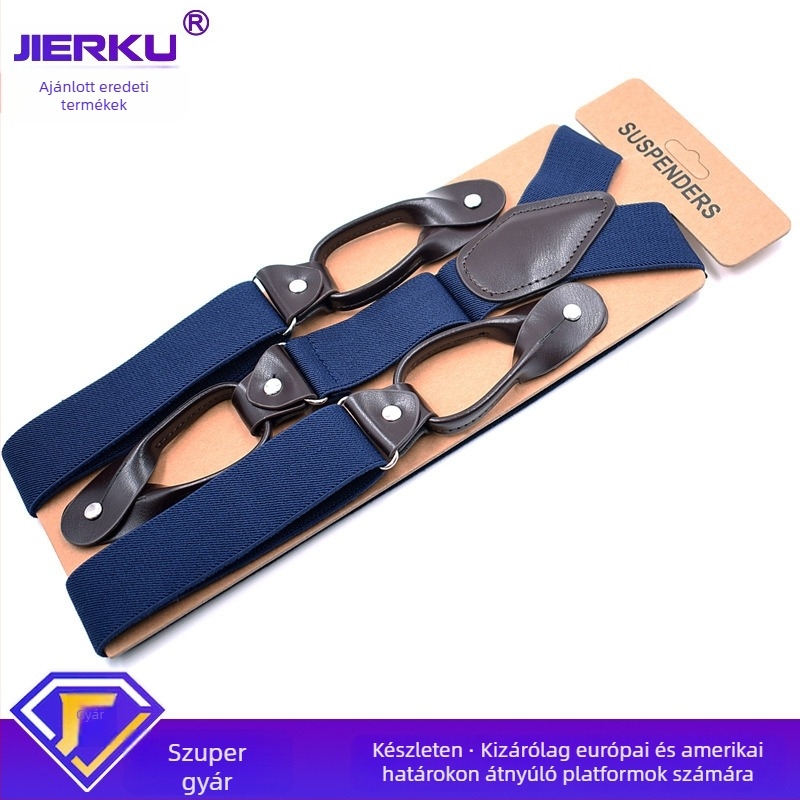 Férfi vállpántok, 6 csattal, elasztikus, állítható, keresztpántos; Anyag: poliészter-selyem