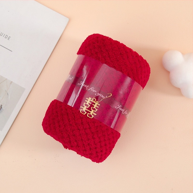 Esküvői arctörlőző korall plüssből, 80/20 selyemfonal, egyszerű szövés, 50–80 g, Jian Chun márka