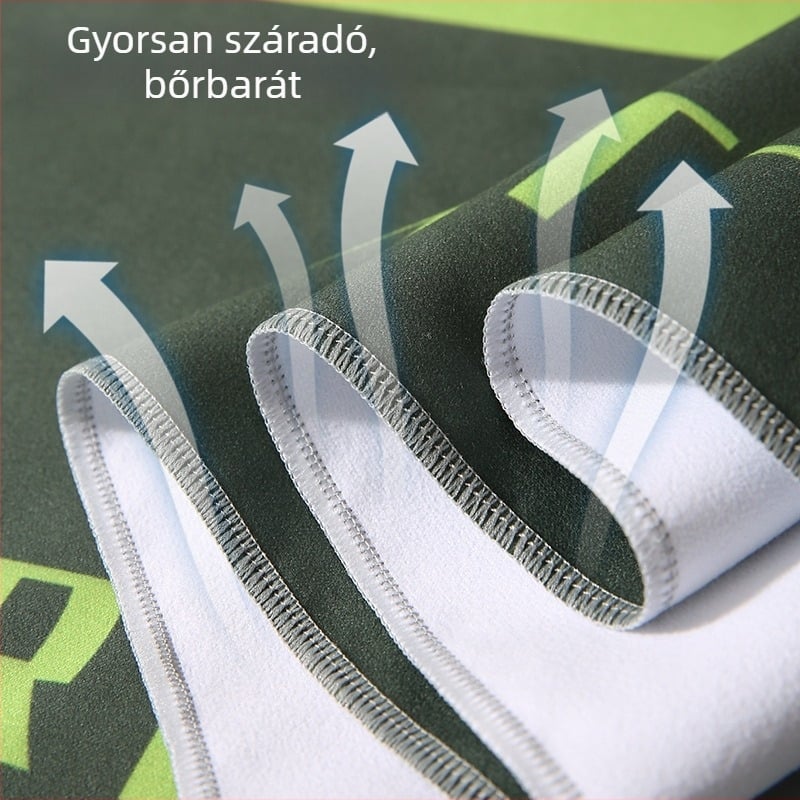 Felnőttkori gyorsan száradó strandtörölköző, nedvszívó, egyoldalas nyomtatással, hordozható — szuperfinom rost • 200–300 g • nyomtatás • testre szabás