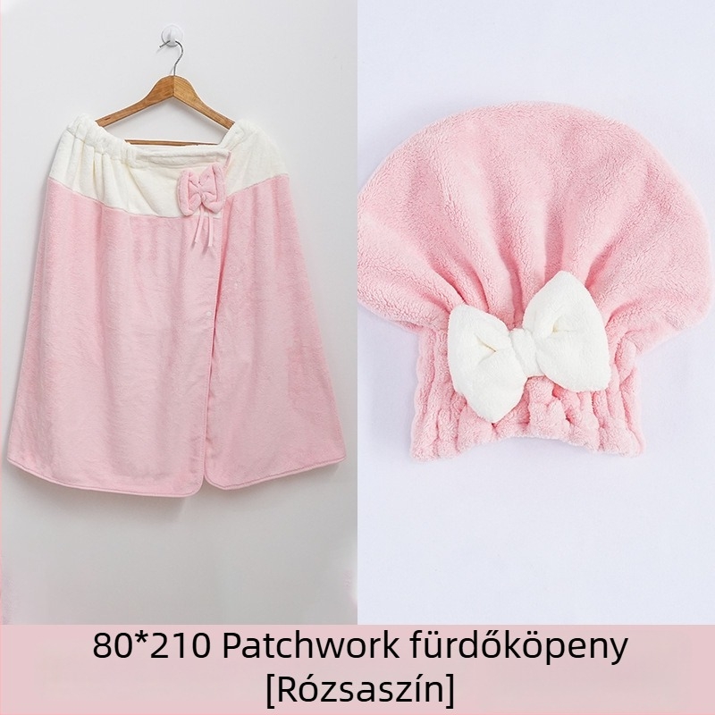 Női fürdőköpeny: viselhető törölköző, korall plüss anyag, fő anyag nylon, poliészter, nedvszívó és puha, őszi szezonhoz (coral fleece; nylon; polyester)