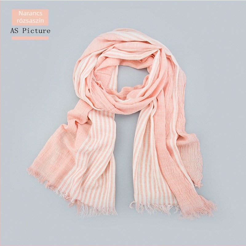 Csíkos pamut kötött sál nőknek – meleg, kényelmes, divatos kiegészítő