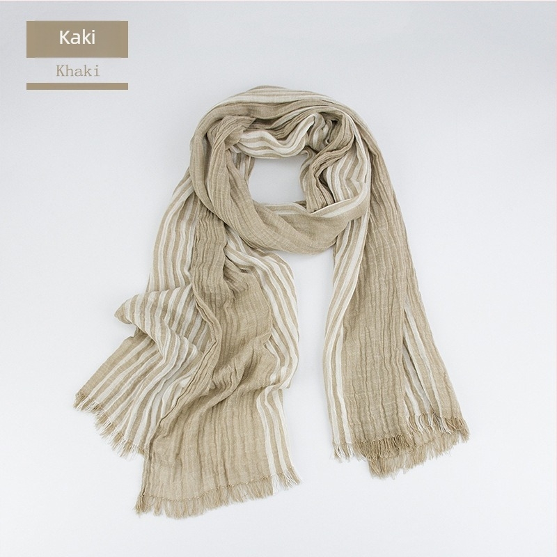 Csíkos pamut kötött sál nőknek – meleg, kényelmes, divatos kiegészítő